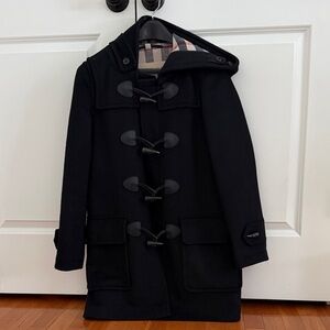 Burberry Black Toggle Coat, size 2